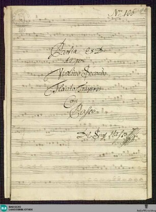 Partitas - Mus. Hs. 200 : vl, fl, b; D