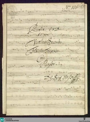 Partitas - Mus. Hs. 200 : vl, fl, b; D
