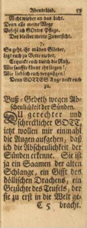 Buß-Gebeth wegen Abscheulichkeit der Sünden