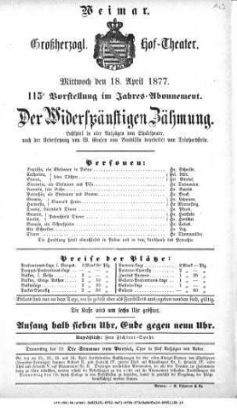 Der Widerspänstigen Zähmung