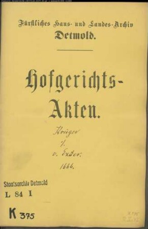 Krüger, Kord gegen Bernd Simon von Exterde - Schuldforderung