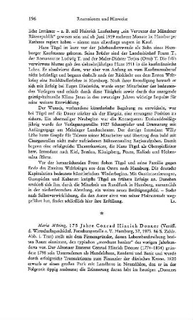 Möring, Maria :: 175 Jahre Conrad Hinrich Donner, (Veröffentlichung der Wirtschaftsgeschichtlichen Forschungsstelle e.V. Hamburg, 37) : Hamburg, 1973