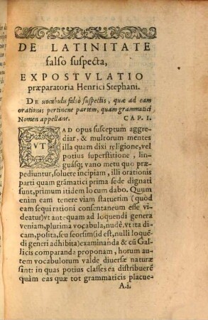 De latinitate falso suspecta, expostulatis