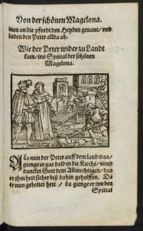 Wie der Peter wider zu Landt kam/ ins Spittal der schönen Magelona.