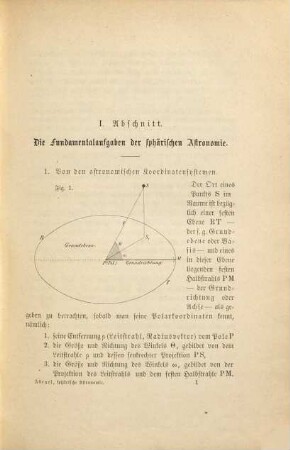 Elemente der theoretischen Astronomie, 1. Elemente der sphärischen Astronomie