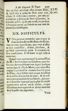 XIX. Difficulté. - XXI. Difficulté.