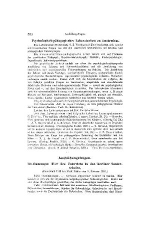 Ausbildungsfragen