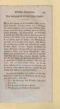 Die herzoglich Saechsischen Lande