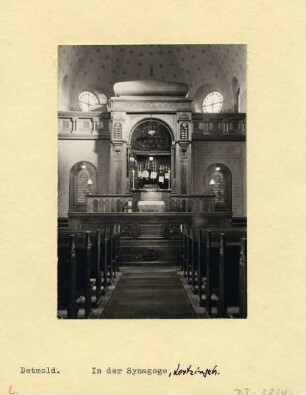 Innenansicht der Synagoge an der Lortzingstraße, Detmold