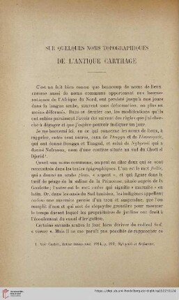 5.F.15.1922: Sur quelques noms topographiques de l'antique carthage