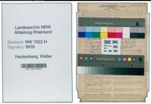 Entnazifizierung Walter Hackenberg , geb. 17.08.1901 (Dentist)