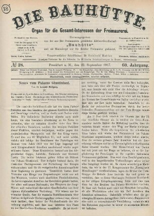 No. 38. Frankfurt a.M., den 22. September 1917. 60. Jahrgang.