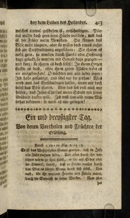 413-434, XXXI. Von denen Vortheilen und Fruechten ...