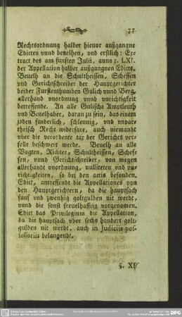 § XI. Ordinatio Politica de anno 1581