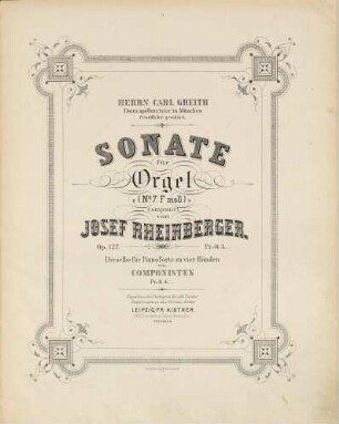 Sonate für die Orgel : (Nr. 7, f-Moll) ; op. 127