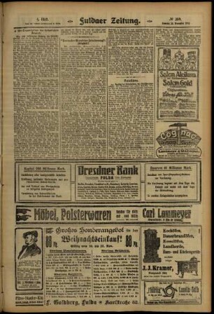 Vierte Ausgabe vom Samstag, den 23. November 1912.