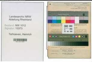 Entnazifizierung Heinrich Terhoeven , geb. 27.08.1892 (Schneider)
