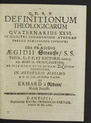 Definitionum Theologicarum Quaternarius XXVI.