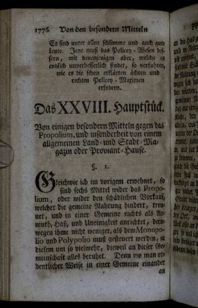 Das XXVIII. Hauptstück. Von einigen besondern Mitteln gegen das Propolium [...].
