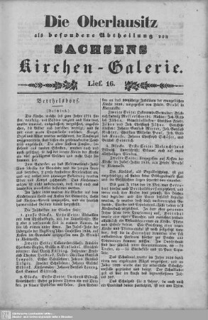 Berthelsdorf (Beschluß), Pohla, Walddorf : 16. Lieferung