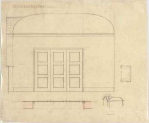 Hildebrand, Adolf von; München, Maria-Theresia-Str. 23; Wohnhaus Hildebrand - Mittleres Atelier, Wand (Grundriss, Ansicht, Details)