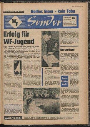 Betriebszeitung 'WF-Sender', Nr.42/1967 (27. Oktober 1967)