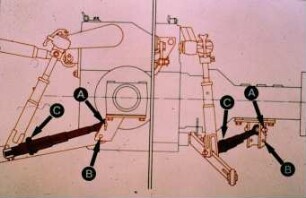 Schemazeichnung: Traktor, Dreipunktaufhängung, Unterlenker