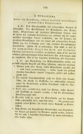 VI.2. Abhandlung. Ueber die Berechnung einiger praktisch-interessanter prismatischer Körperformen
