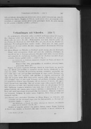 Verhandlungen mit Schweden. - [1358 ?]