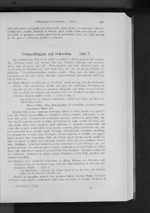 Verhandlungen mit Schweden. - [1358 ?]