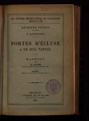 2,2,[3]: Porte d'écluse a un seul vantail : Rapport