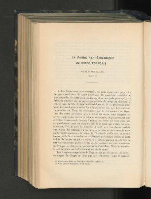 La faune herpetologique du Congo francais