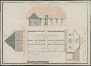 Bauplan vom Rindviehstall zu Münzesheim auf dem herrschaftlichen Gut nach dem Hauptplan