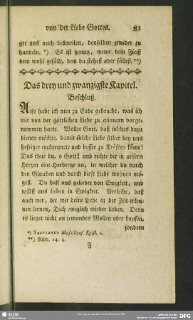 Das drey und zwanzigste Kapitel. Beschluß