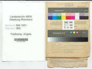 Entnazifizierung Angela Feldkamp, geb. 20.12.1897 (Kauffrau)
