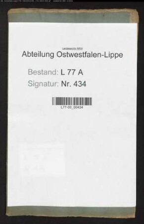 Anstellung eines Landkommissars und Amtsschreibers beim Amt Varenholz