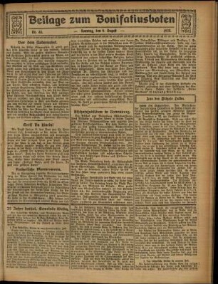 Zweite Ausgabe vom Sonntag, den 09. August 1925.