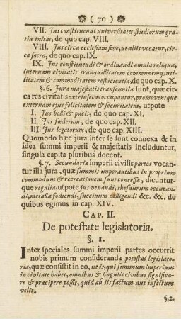 Cap. II. De postate legislatoria