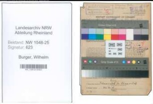 Entnazifizierung Wilhelm Burger , geb. 04.07.1896 (Kaufmann)