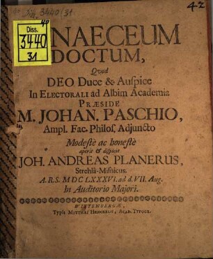 Gynaeceum Doctum