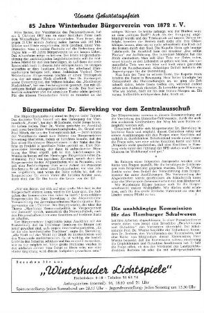 Bürgermeister Dr. Sieveking vor dem Zentralausschuß