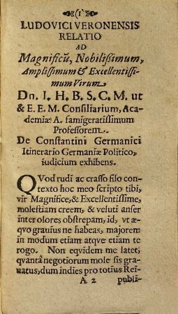 Iudicium De Constantini Germanici Itinerario Politico