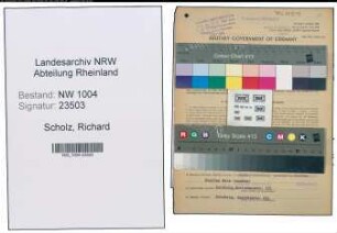 Entnazifizierung Richard Scholz , geb. 18.10.1921 (Techniker)