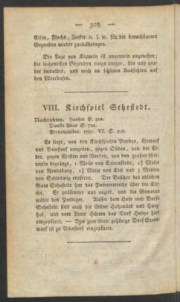 VIII. Kirchspiel Sehestedt.