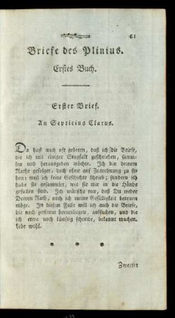 Briefe des Plinius