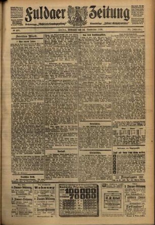 Zweite Ausgabe vom Mittwoch, den 24. November 1909.