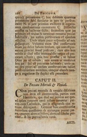 166-237, Caput II. De peccato mortali & veniali