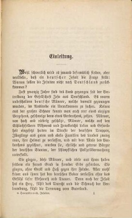Warum sollen die Jesuiten nicht nach Deutschland zurück? : eine Frage und eine Antwort