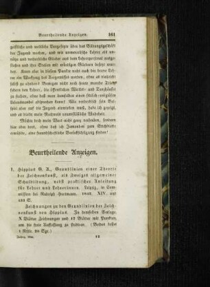 Beurtheilende Anzeigen