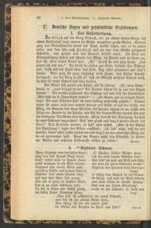 C. Deutsche Sagen und geschichtliche Erzählungen